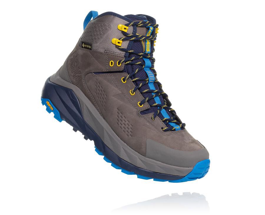 Hoka One One Yürüyüş Botları Erkek Gri/Mavi - Kaha Gore-Tex - MV4062175